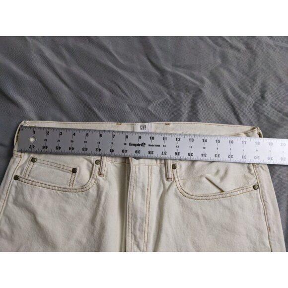 Gap x Ami Paris Alexandre Mattiussi Jeans Beige Denim Cotton Mens Size 36X34 - Picture 9 of 12